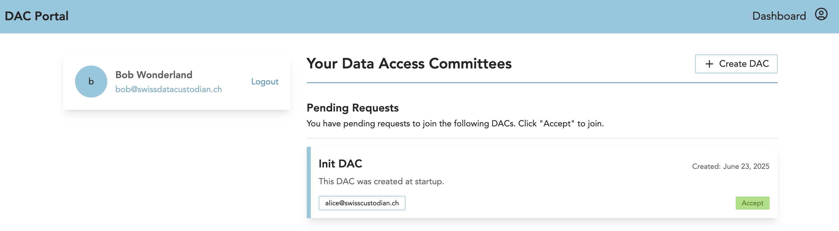 Accept membership to a DAC